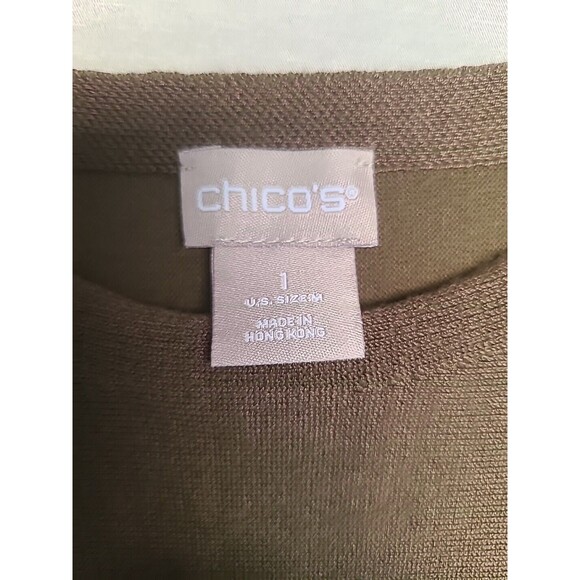 Chico's size 1 Pullover Long Sleeve Sweater Deep Olive Y2K - Picture 4 of 10